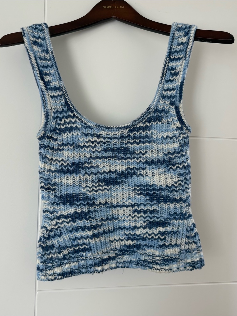 STAUD Blue Sweater Cropped Tank